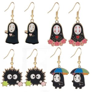 Spirited Away No Face - Spirited Away No Face Man & Fairydust Earrings-Accessories, Other, Spirited Away, Spirited Away No Face