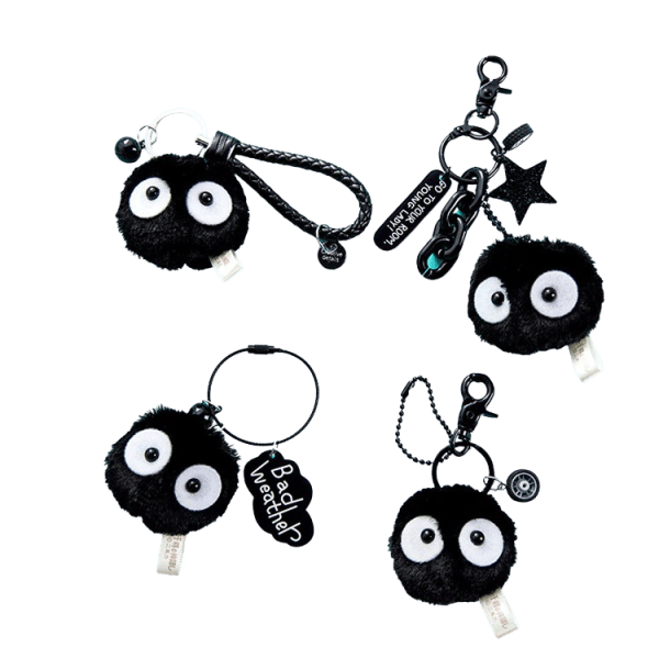 Spirit Away - Spirited Away Soot Sprites Plush Keychain With Accessories-Keychain, Plushies, Spirit Away, Spirited Away