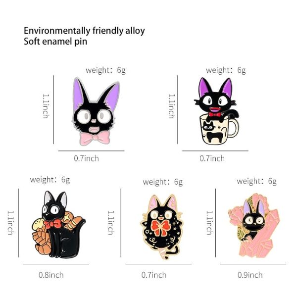 Kiki's Delivery Service Characters - Kiki’s Delivery Service Jiji Badge Pin Collection-Accessories, Figure, Kiki's Delivery Service, Kiki's Delivery Service Characters, Other