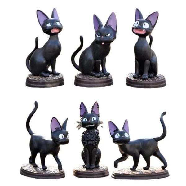 Kiki's Delivery Service Finger Figures - Kiki’s Delivery Service – Jiji Figures 6pcs/set-Christmas, Figure, House Decor, Kiki's Delivery Service, Kiki's Delivery Service Finger Figures, Toy Figure