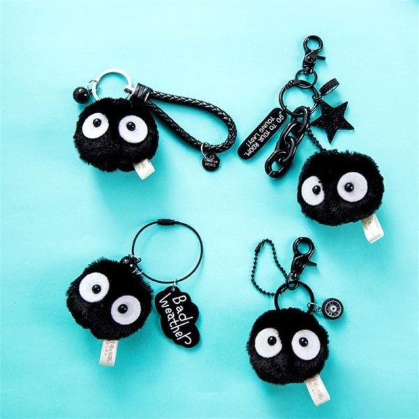 Spirit Away - Spirited Away Soot Sprites Plush Keychain With Accessories-Keychain, Plushies, Spirit Away, Spirited Away