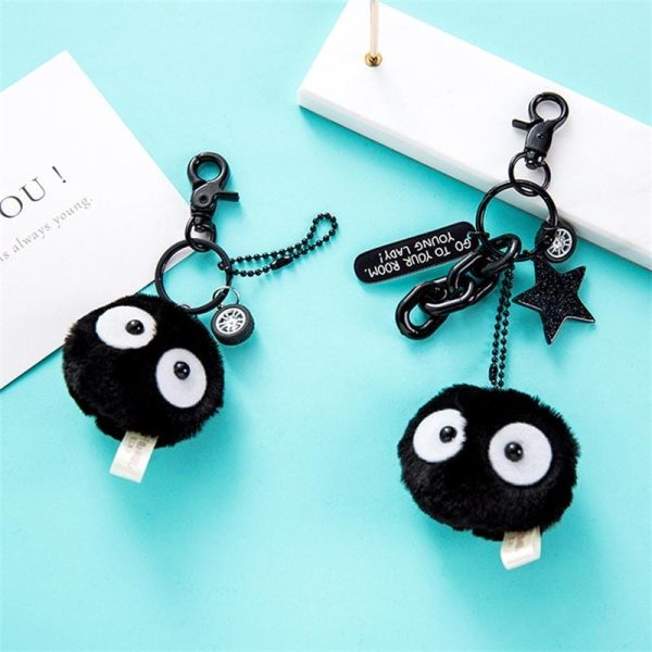 Spirit Away - Spirited Away Soot Sprites Plush Keychain With Accessories-Keychain, Plushies, Spirit Away, Spirited Away