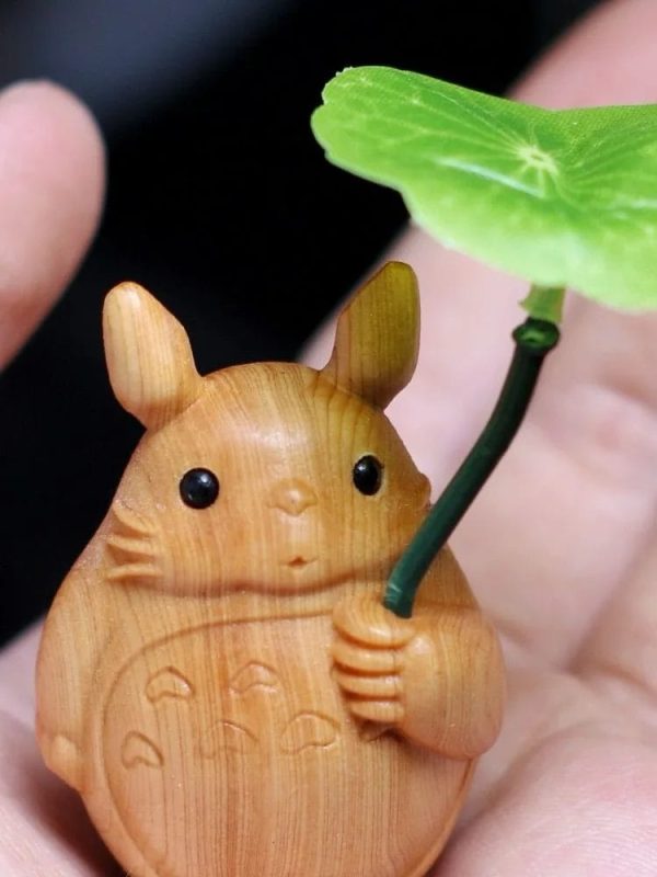 Studio Ghibli Totoro Movie - Miniature Totoro Solid Wood Hand-carved Ornament-House Decor, My Neighbor Totoro, Other, Studio Ghibli Totoro Movie, Toy Figure