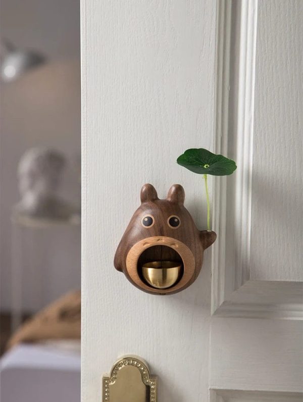 Soot Balls Totoro - Totoro Handcrafted Black Walnut Doorbell-House Decor, My Neighbor Totoro, Soot Balls Totoro, Toy Figure