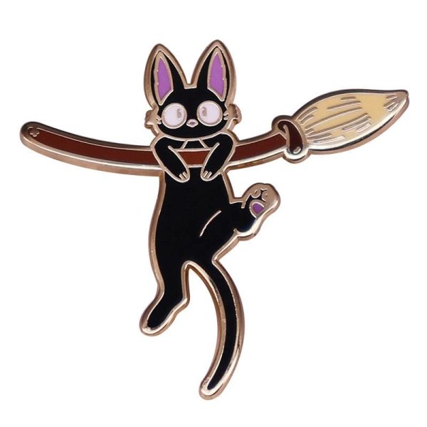 Studio Ghibli - Kiki's Delivery Service - 6.5 - Kiki’s Delivery Service Cute Jiji Badge Pin-Accessories, Kiki's Delivery Service, Other, Studio Ghibli - Kiki's Delivery Service - 6.5