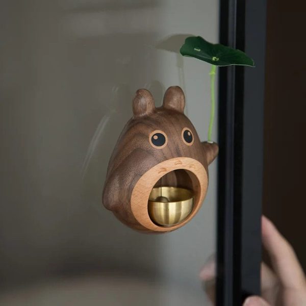 Soot Balls Totoro - Totoro Handcrafted Black Walnut Doorbell-House Decor, My Neighbor Totoro, Soot Balls Totoro, Toy Figure