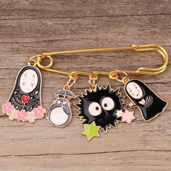 Totoro Catbus - No Face, Totoro, Soot Sprites Cute Enamel Pins-Accessories, My Neighbor Totoro, no face, Other, Spirited Away, Totoro Catbus