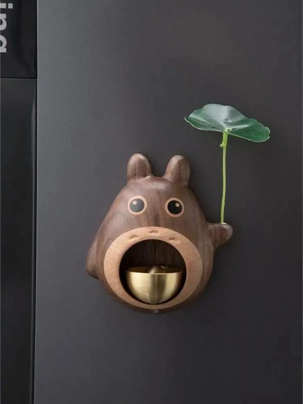 Soot Balls Totoro - Totoro Handcrafted Black Walnut Doorbell-House Decor, My Neighbor Totoro, Soot Balls Totoro, Toy Figure