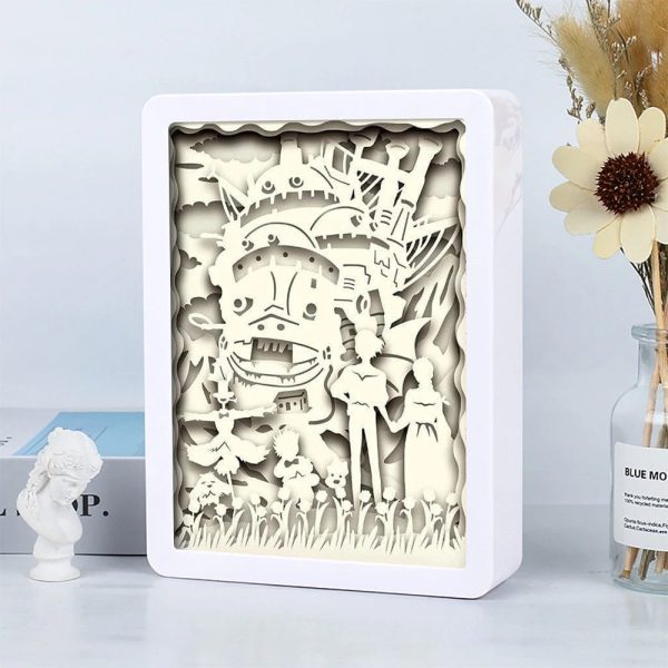 Cast Of Howl's Moving Castle - Howl’s Moving Castle 3D Paper Carving Art Light Box-Cast Of Howl's Moving Castle, House Decor, Howl's Moving Castle, Other