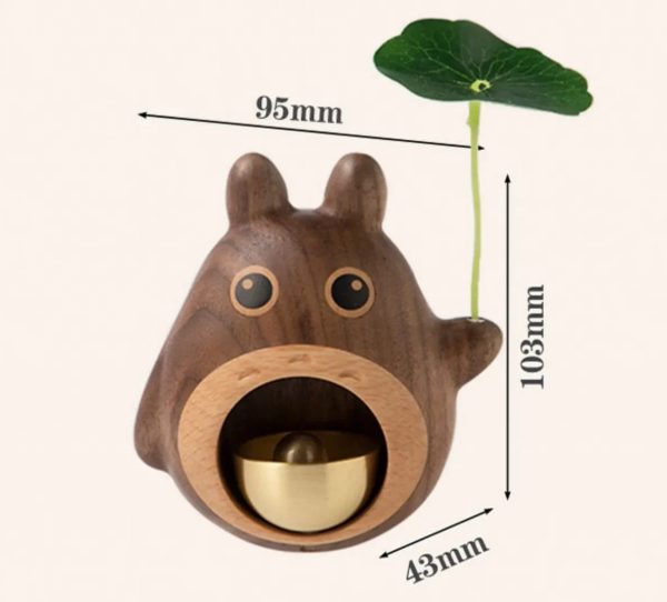 Soot Balls Totoro - Totoro Handcrafted Black Walnut Doorbell-House Decor, My Neighbor Totoro, Soot Balls Totoro, Toy Figure