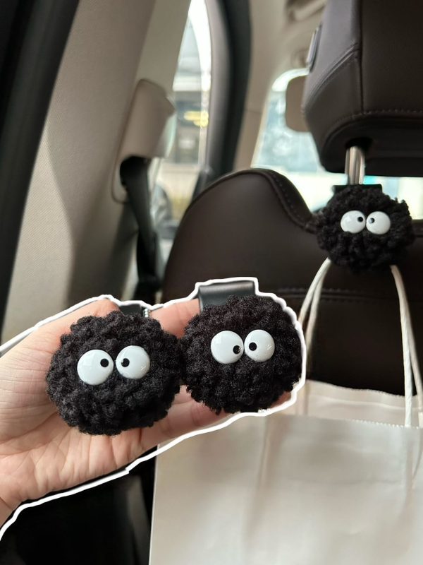 Haku Spirited Away - Cute Soot Sprites Car Seat Back Hook Set 2pcs-Haku Spirited Away, My Neighbor Totoro, Other, Spirited Away, Totoro Shortbread Cookies, Toy Figure