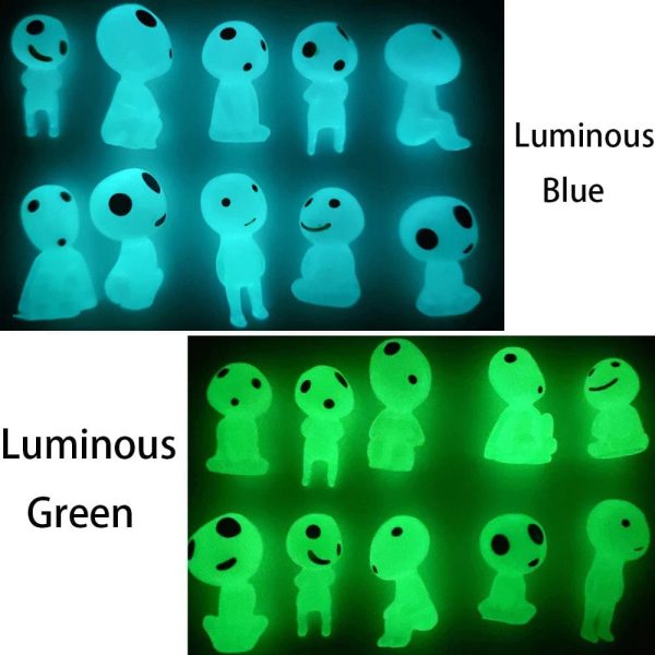 Princess Mononoke Yakul - Princess Mononoke Kodama Tree Spirits Luminous Figures 10pcs/set-Figure, House Decor, Other, princess mononoke, Princess Mononoke Yakul, Toy Figure