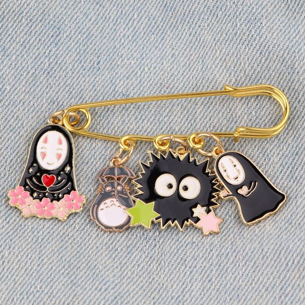 Totoro Catbus - No Face, Totoro, Soot Sprites Cute Enamel Pins-Accessories, My Neighbor Totoro, no face, Other, Spirited Away, Totoro Catbus