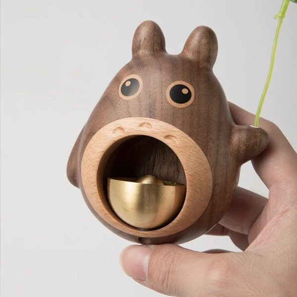 Soot Balls Totoro - Totoro Handcrafted Black Walnut Doorbell-House Decor, My Neighbor Totoro, Soot Balls Totoro, Toy Figure