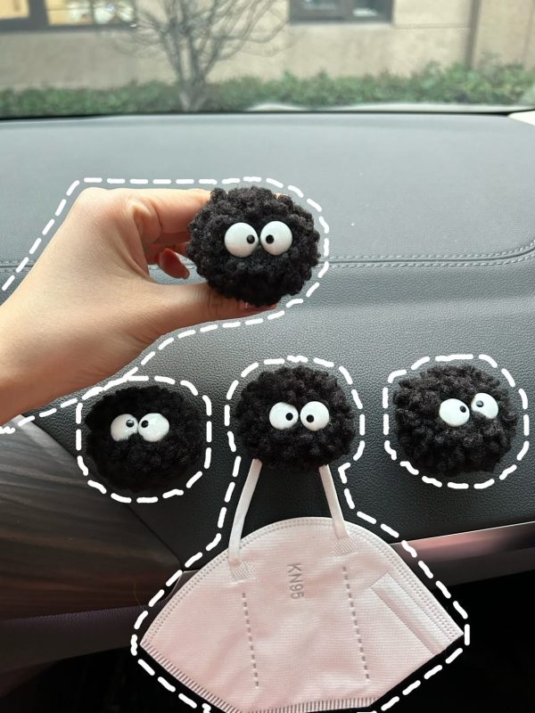 Haku Spirited Away - Cute Soot Sprites Car Seat Back Hook Set 2pcs-Haku Spirited Away, My Neighbor Totoro, Other, Spirited Away, Totoro Shortbread Cookies, Toy Figure