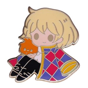 Howl's Moving Castle Characters - Howl’s Moving Castle – Cute Magician Howl And Calcifer Badge Pin-Howl's Moving Castle Characters