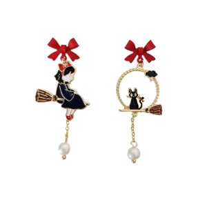 Figures Set Ghibli Ga Ippai Yubin Ningyou Kiki's Delivery Service - Kiki’s Delivery Service Cute Pearl Asymmetry Earrings-Accessories, Earrings, Figures Set Ghibli Ga Ippai Yubin Ningyou Kiki's Delivery Service, Kiki's Delivery Service, Other