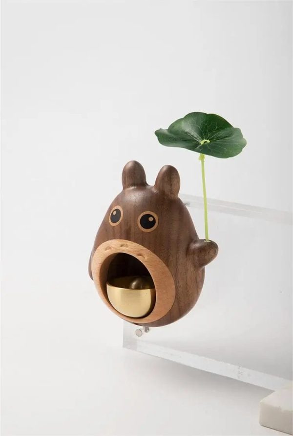 Soot Balls Totoro - Totoro Handcrafted Black Walnut Doorbell-House Decor, My Neighbor Totoro, Soot Balls Totoro, Toy Figure