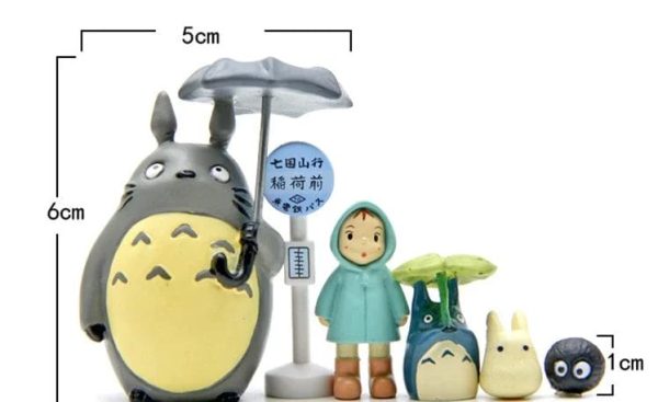 Chat Bus Totoro - Totoro At The Bus Stop Mini Figures 6pcs/set-Chat Bus Totoro, Figure, House Decor, My Neighbor Totoro, Toy Figure