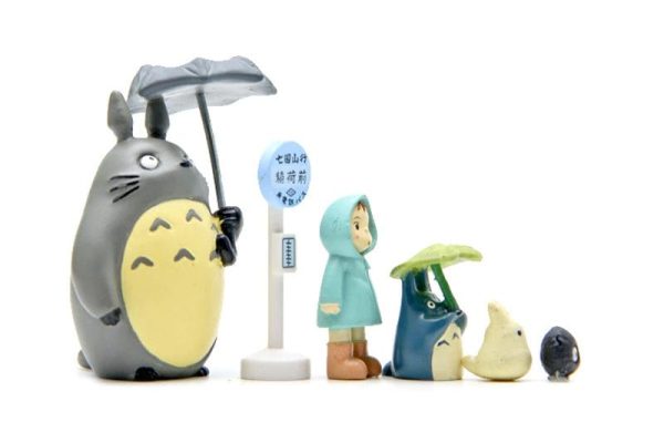 Chat Bus Totoro - Totoro At The Bus Stop Mini Figures 6pcs/set-Chat Bus Totoro, Figure, House Decor, My Neighbor Totoro, Toy Figure