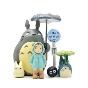 Chat Bus Totoro - Totoro At The Bus Stop Mini Figures 6pcs/set-Chat Bus Totoro, Figure, House Decor, My Neighbor Totoro, Toy Figure