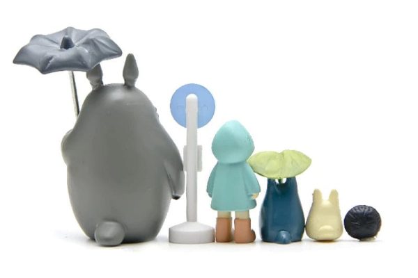 Chat Bus Totoro - Totoro At The Bus Stop Mini Figures 6pcs/set-Chat Bus Totoro, Figure, House Decor, My Neighbor Totoro, Toy Figure