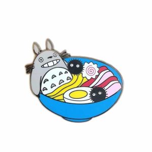 Totoro Characters - My Neighbor Totoro In Ramen Bowl Badge Pins-Accessories, Bags, Other, Totoro Characters