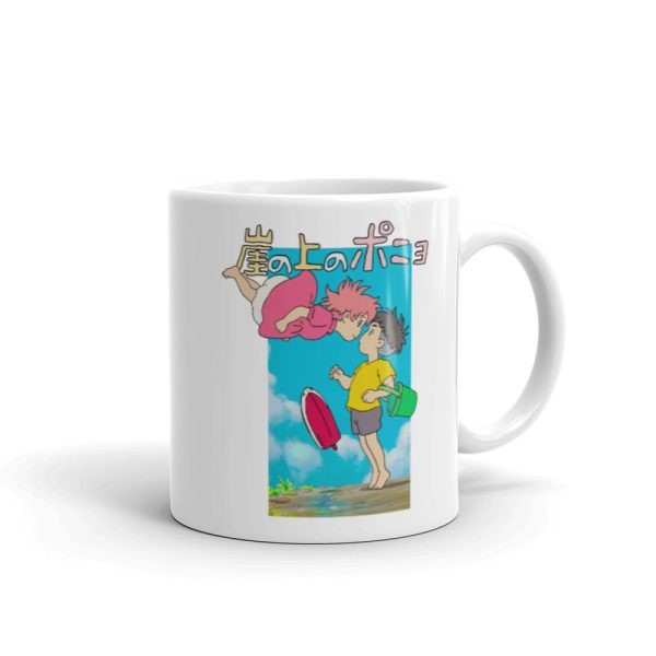 Ponya - Ponyo On The Cliff By The Sea Poster Coffee Mug-Accessories, Mug, Ponya, ponyo