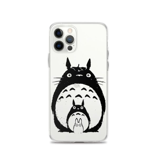 Totoro Lamp - My Neighbor Totoro Black & White iPhone Case-Accessories, Phone Case, Totoro Lamp