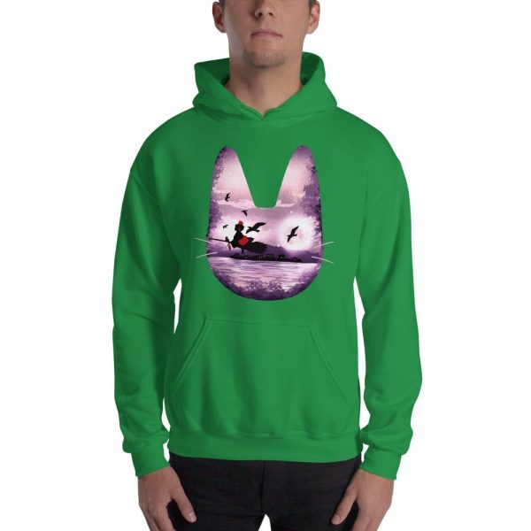 Studio Ghibli - Kiki's Delivery Service - 6.5 - Kiki’s Delivery Service – Purple Jiji Hoodie Unisex-Apparel, Hoodie, Kiki's Delivery Service, Studio Ghibli - Kiki's Delivery Service - 6.5