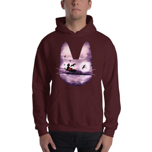 Studio Ghibli - Kiki's Delivery Service - 6.5 - Kiki’s Delivery Service – Purple Jiji Hoodie Unisex-Apparel, Hoodie, Kiki's Delivery Service, Studio Ghibli - Kiki's Delivery Service - 6.5