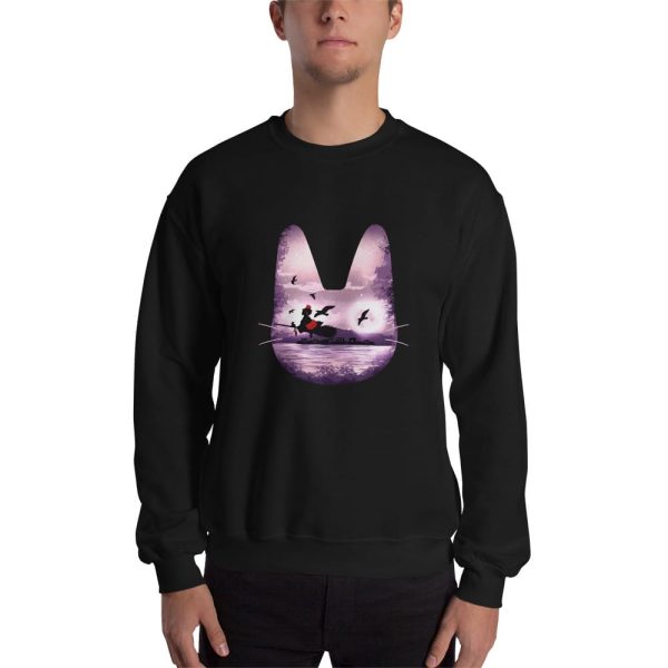 Kiki's Delivery Service Cosplay - Kiki’s Delivery Service – Purple Jiji Sweatshirt Unisex-Apparel, Kiki's Delivery Service, Kiki's Delivery Service Cosplay, Sweatshirt