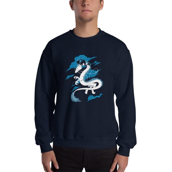 Dragon Haku Spirited Away - Spirited Away – Sen Riding Haku Dragon Sweatshirt-Apparel, Dragon Haku Spirited Away, Spirited Away, Sweatshirt