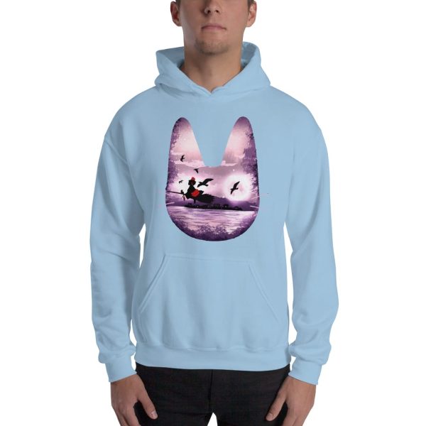 Studio Ghibli - Kiki's Delivery Service - 6.5 - Kiki’s Delivery Service – Purple Jiji Hoodie Unisex-Apparel, Hoodie, Kiki's Delivery Service, Studio Ghibli - Kiki's Delivery Service - 6.5