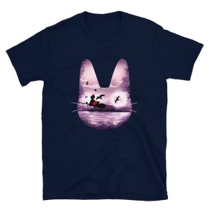 Kiki's Delivery Service Novel - Kiki’s Delivery Service – Purple Jiji T Shirt Unisex-Apparel, Kiki's Delivery Service, Kiki's Delivery Service Novel, Tshirt