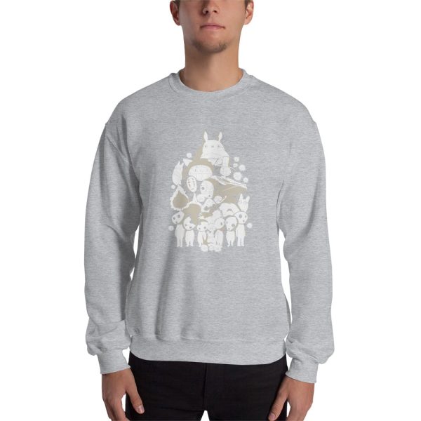 My Neighbor Totoro Movie - Ghibli Movie Characters Compilation in Black and White Sweatshirt Unisex-Hoodie, My Neighbor Totoro, My Neighbor Totoro Movie, Spirited Away, Sweatshirt