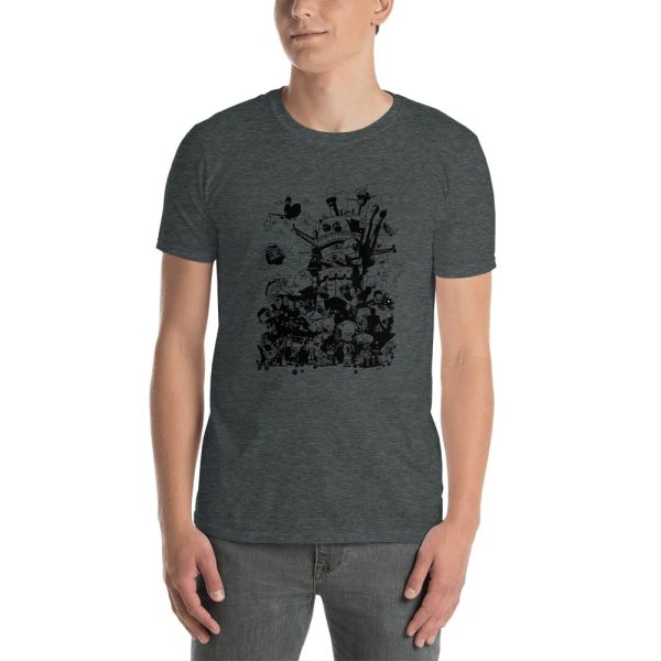 Studio Ghibli Art Collection Black and White T Shirt-Apparel, Tshirt