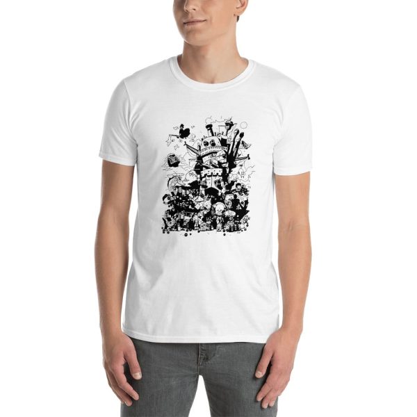 Studio Ghibli Art Collection Black and White T Shirt-Apparel, Tshirt