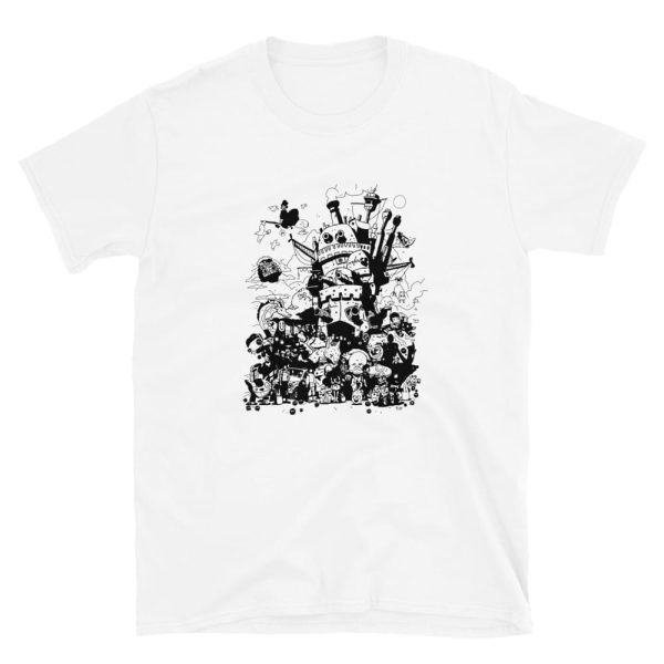 Studio Ghibli Art Collection Black and White T Shirt-Apparel, Tshirt