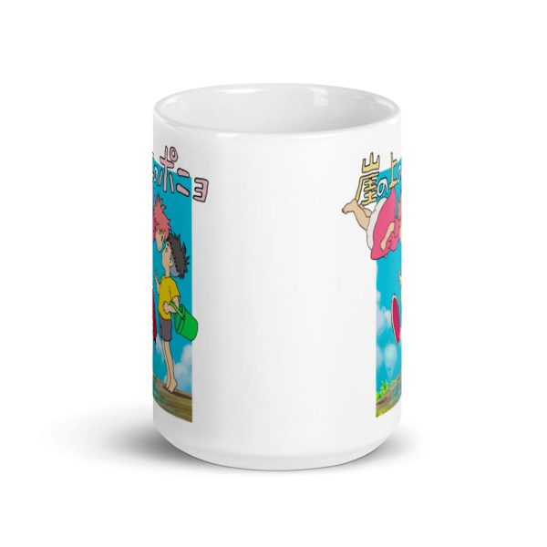 Ponya - Ponyo On The Cliff By The Sea Poster Coffee Mug-Accessories, Mug, Ponya, ponyo