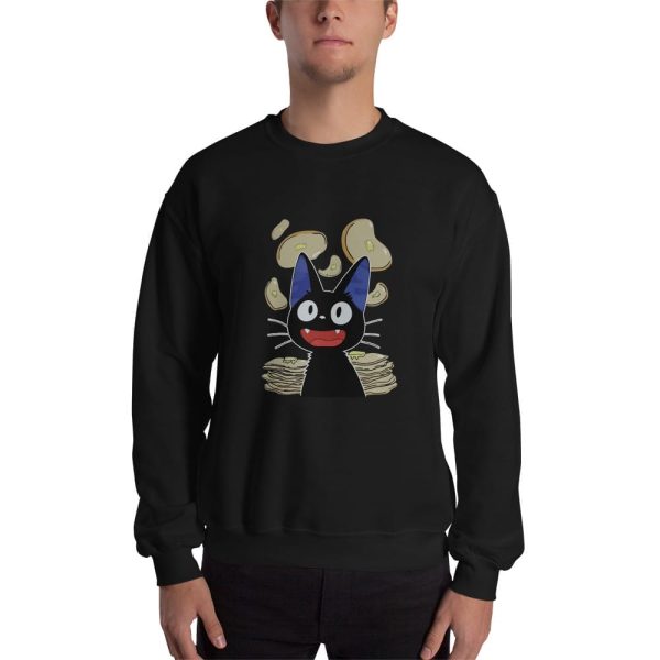 Movie Kiki's Delivery Service - Kiki’s Delivery Service – Jiji & Pancake Sweatshirt-Apparel, Kiki's Delivery Service, Movie Kiki's Delivery Service, Sweatshirt