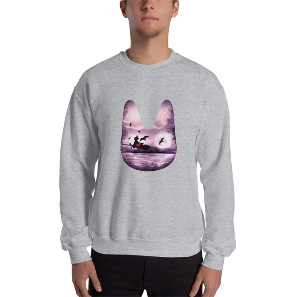 Kiki's Delivery Service Cosplay - Kiki’s Delivery Service – Purple Jiji Sweatshirt Unisex-Apparel, Kiki's Delivery Service, Kiki's Delivery Service Cosplay, Sweatshirt