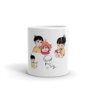 Ponyo Fish - Ponyo and Sosuke Sketch Mug-Accessories, Mug, ponyo, Ponyo Fish