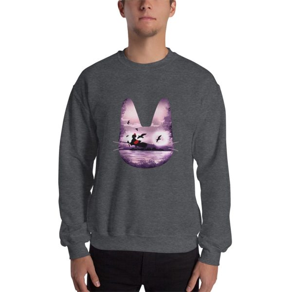 Kiki's Delivery Service Cosplay - Kiki’s Delivery Service – Purple Jiji Sweatshirt Unisex-Apparel, Kiki's Delivery Service, Kiki's Delivery Service Cosplay, Sweatshirt