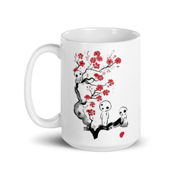 Princess Mononoke Tattoo - Princess Mononoke – Tree Spirits on the Cherry Blossom Coffee Mug-Accessories, House Decor, Mug, princess mononoke, Princess Mononoke Tattoo