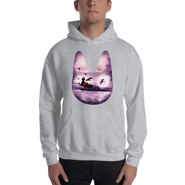 Studio Ghibli - Kiki's Delivery Service - 6.5 - Kiki’s Delivery Service – Purple Jiji Hoodie Unisex-Apparel, Hoodie, Kiki's Delivery Service, Studio Ghibli - Kiki's Delivery Service - 6.5