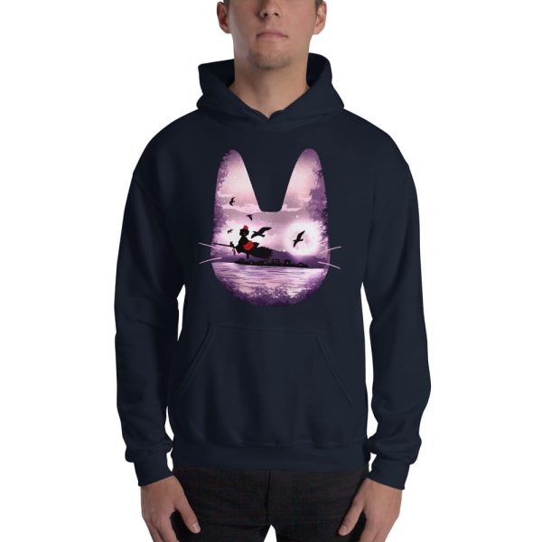 Studio Ghibli - Kiki's Delivery Service - 6.5 - Kiki’s Delivery Service – Purple Jiji Hoodie Unisex-Apparel, Hoodie, Kiki's Delivery Service, Studio Ghibli - Kiki's Delivery Service - 6.5