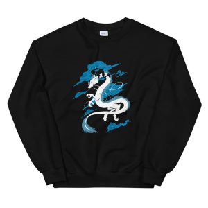 Dragon Haku Spirited Away - Spirited Away – Sen Riding Haku Dragon Sweatshirt-Apparel, Dragon Haku Spirited Away, Spirited Away, Sweatshirt