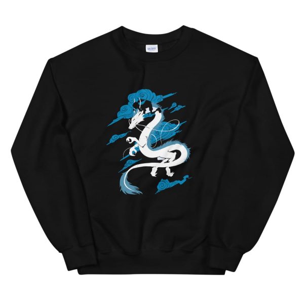 Dragon Haku Spirited Away - Spirited Away – Sen Riding Haku Dragon Sweatshirt-Apparel, Dragon Haku Spirited Away, Spirited Away, Sweatshirt