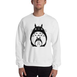 Totoro Dust Sprites - My Neighbor Totoro Black & White Sweatshirt Unisex-Apparel, Sweatshirt, Totoro Dust Sprites